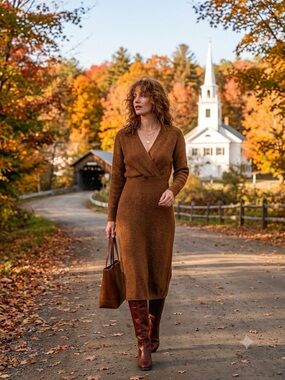 modern citizen sweater dress Bora Off-Shoulder V-Neck Sweater Dress